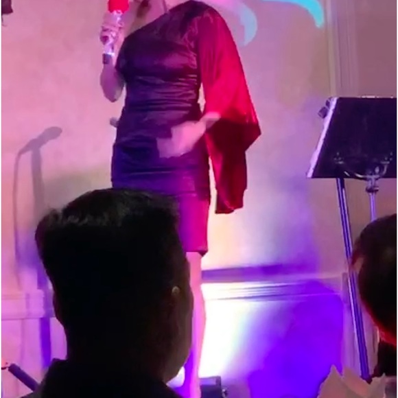 *Like New* Nicole Miller Red Burgundy Dress Women Designer Evening Cocktail Sz 4 - Picture 3 of 8